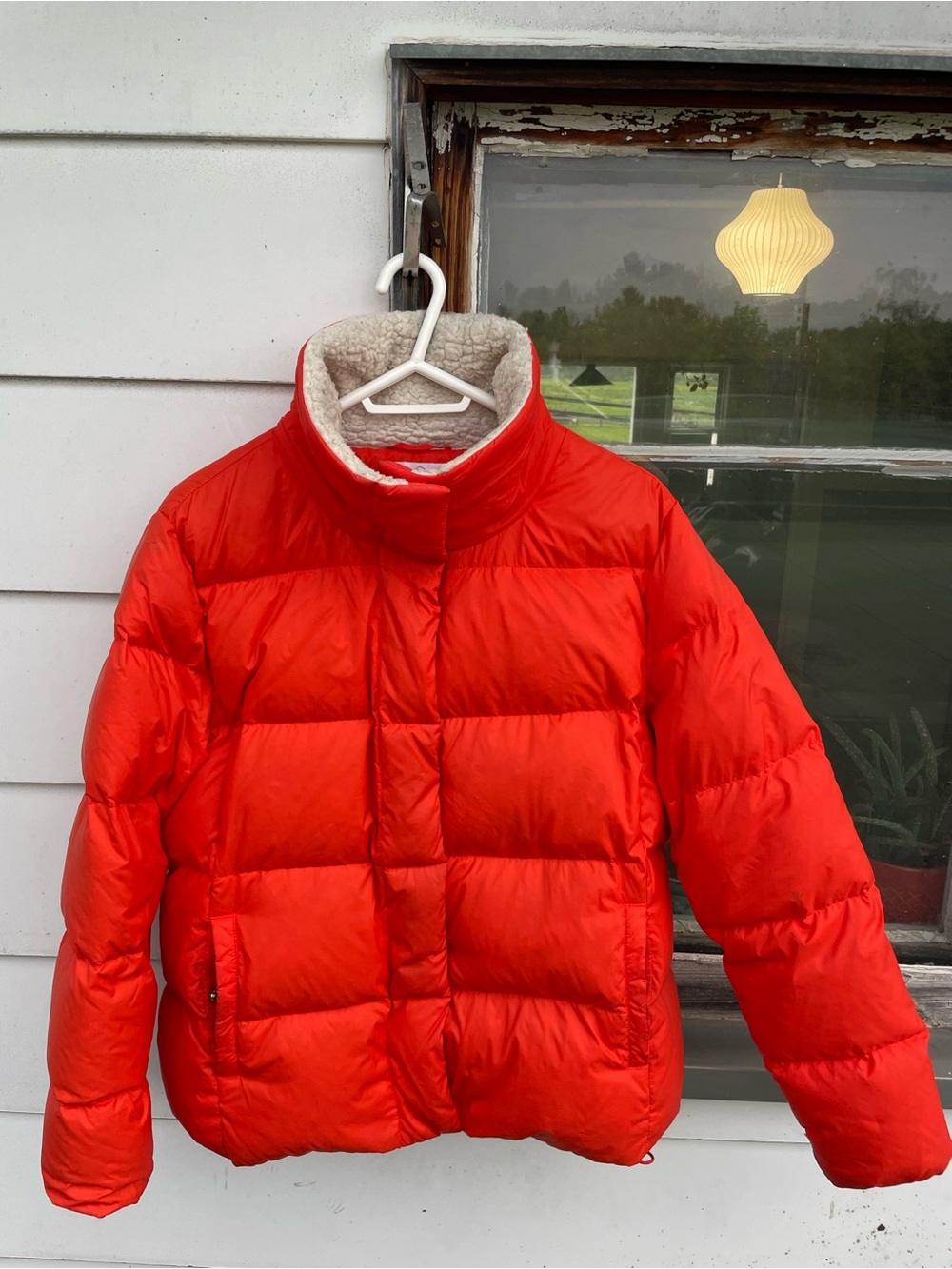 A MTL 1980 Orange Puffer Jacket Sherpa Collar Size X / US X